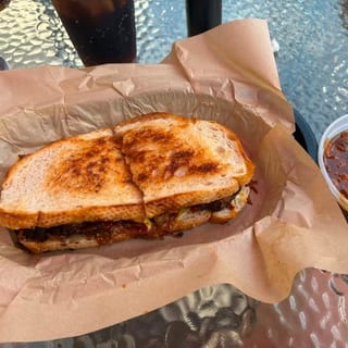 Pulled Pork Grilled Cheese Sandwich