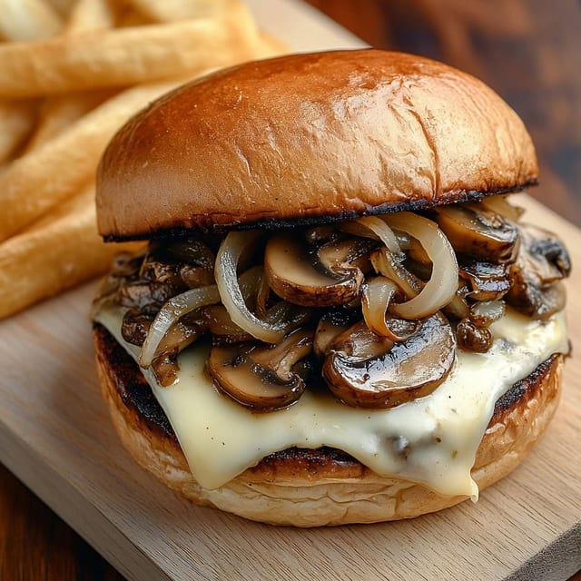 Mushroom and Swiss Burger.