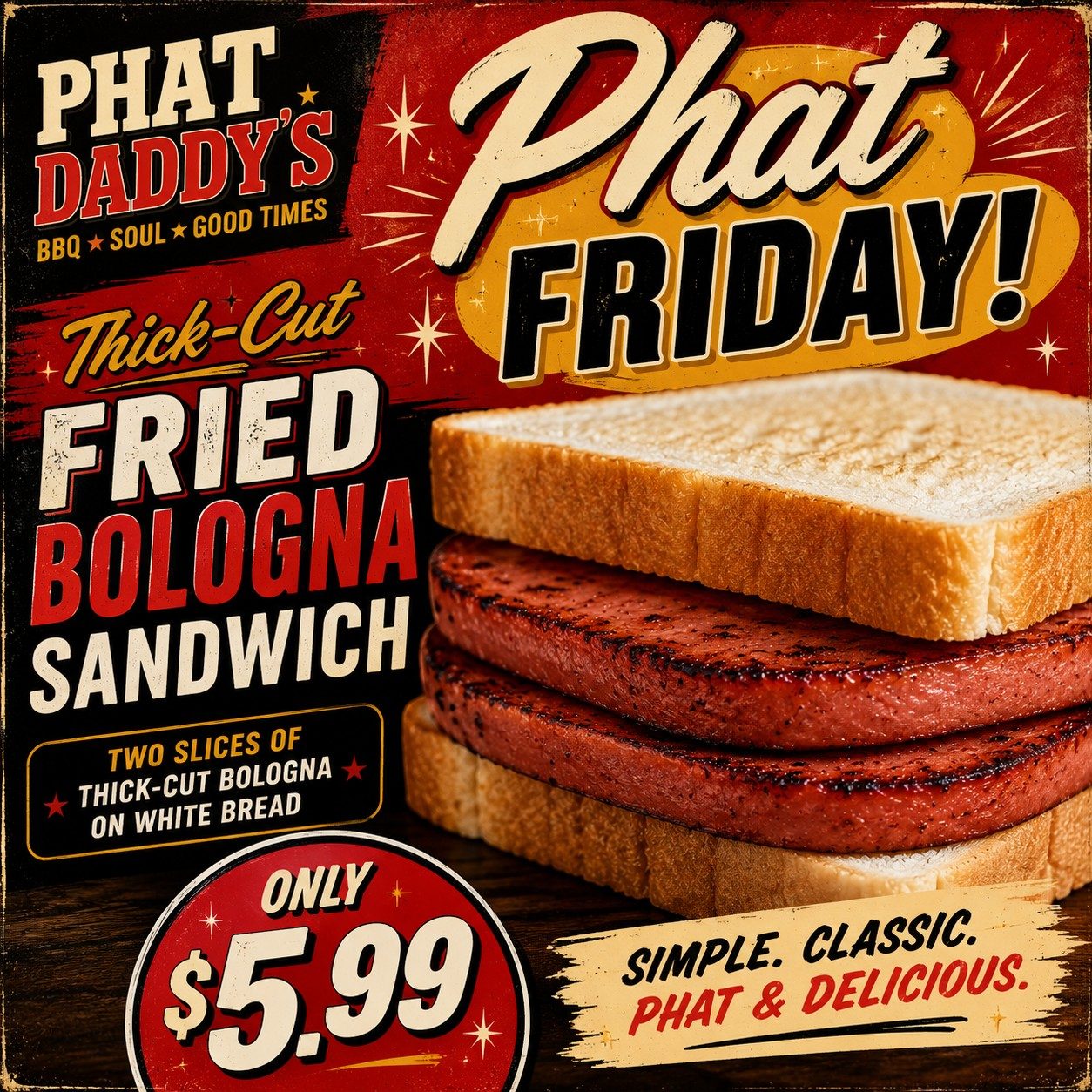 Fried Bologna Sandwich.