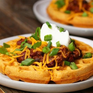 Chili and Cornbread Waffles