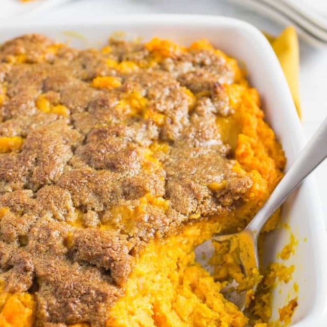 Sweet Potato Casserole Side.